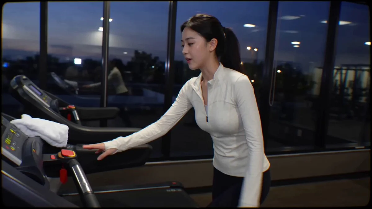 Seedance 2.0 video preview showing handheld gym cardio vlog