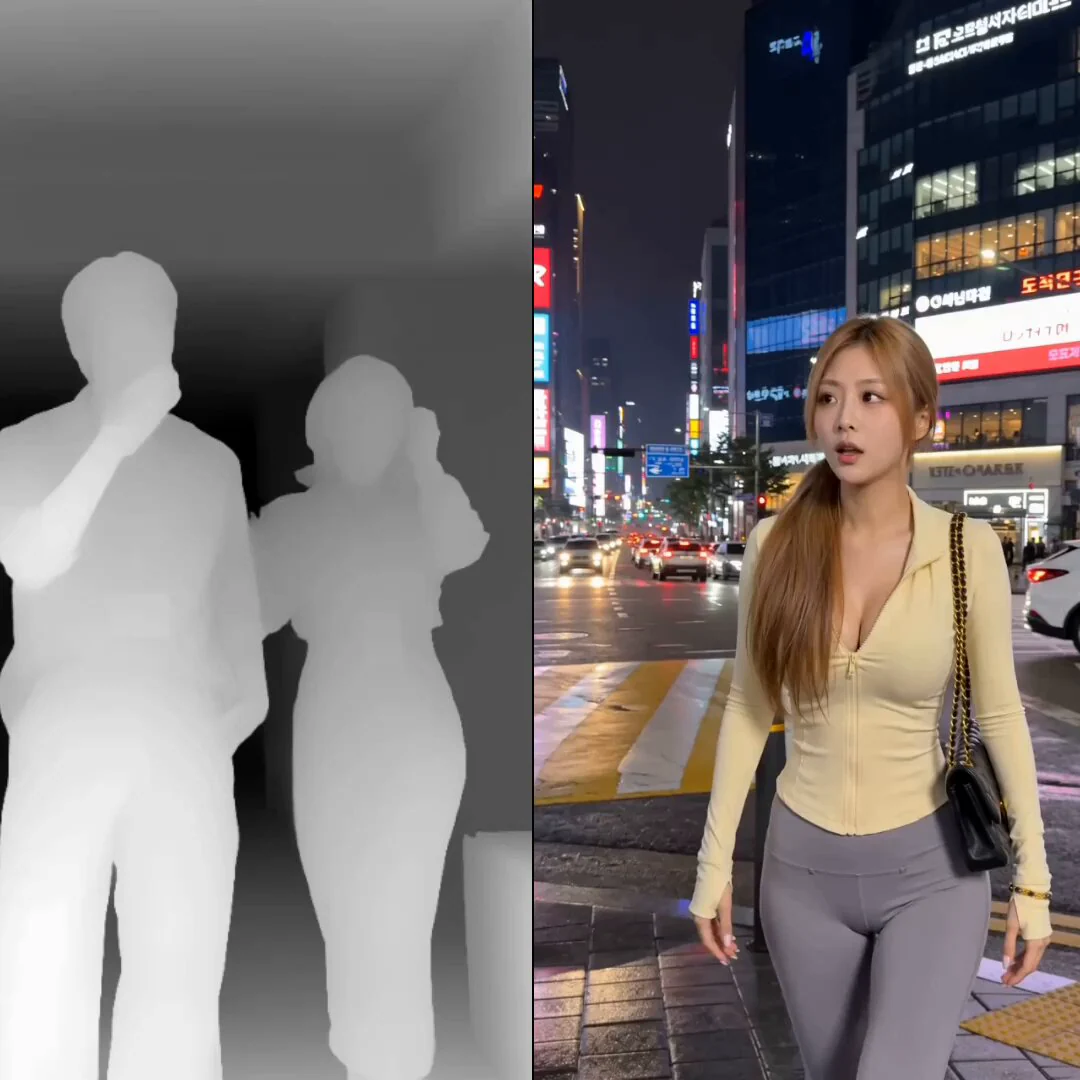 Seedance 2.0 video preview showing k-pop dance action mapping with depth video