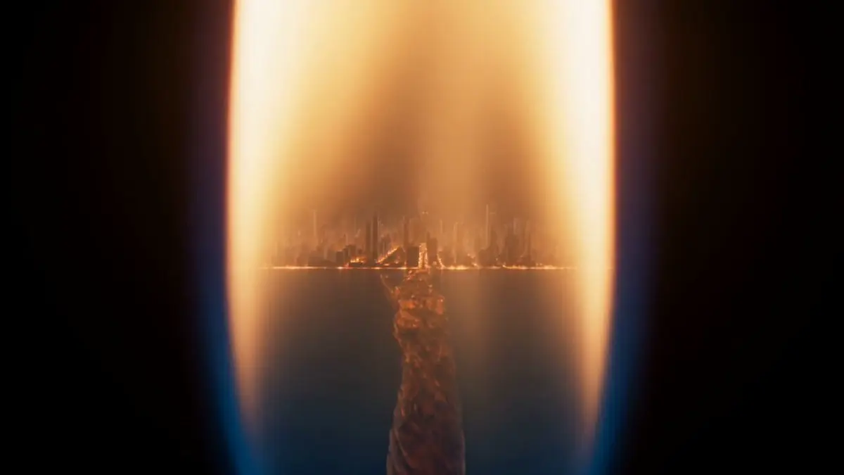 Seedance 2.0 video preview showing macro candle flame miniature city