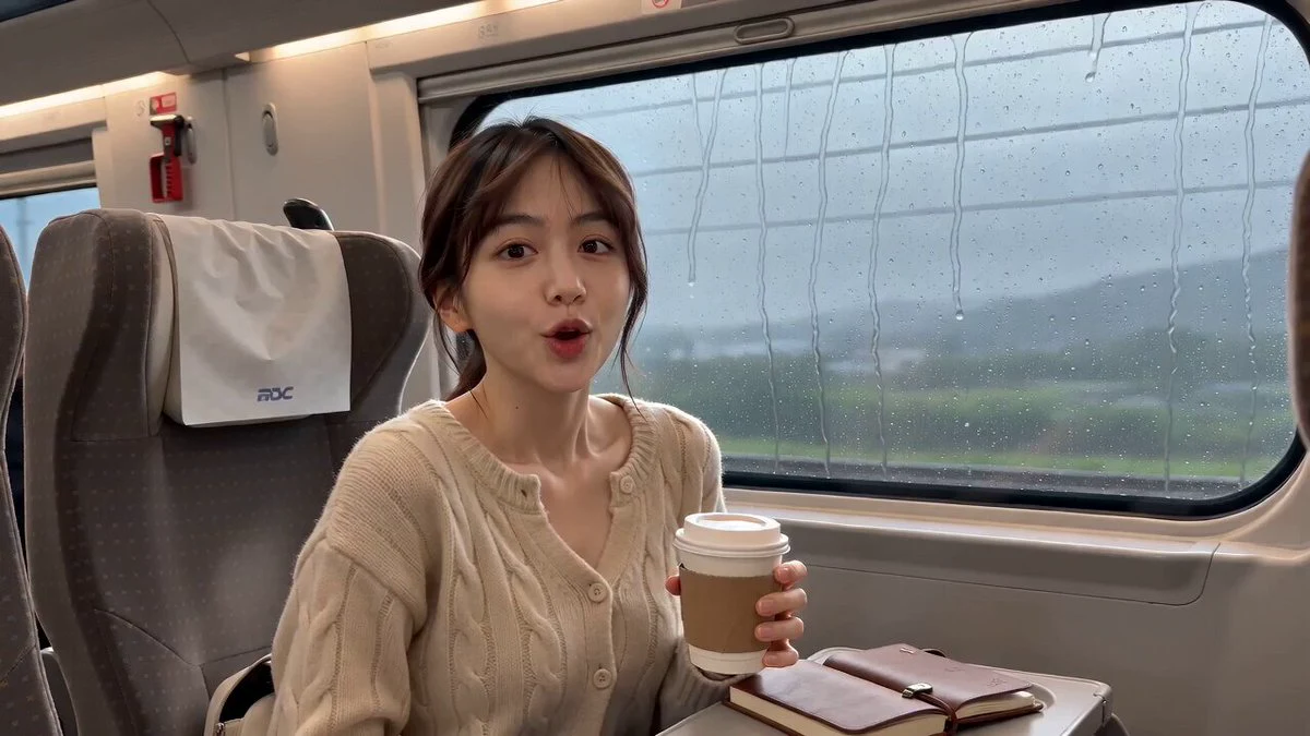 Seedance 2.0 video preview showing realistic high-speed train travel vlog