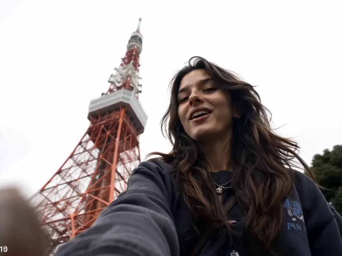 Traveler films cinematic Tokyo street scenes in a vlog-style sequence