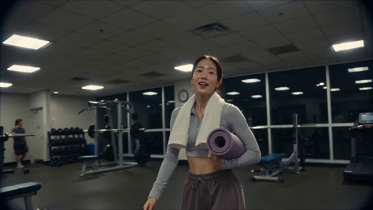 Seedance 2.0 video preview showing vintage camcorder gym vlog