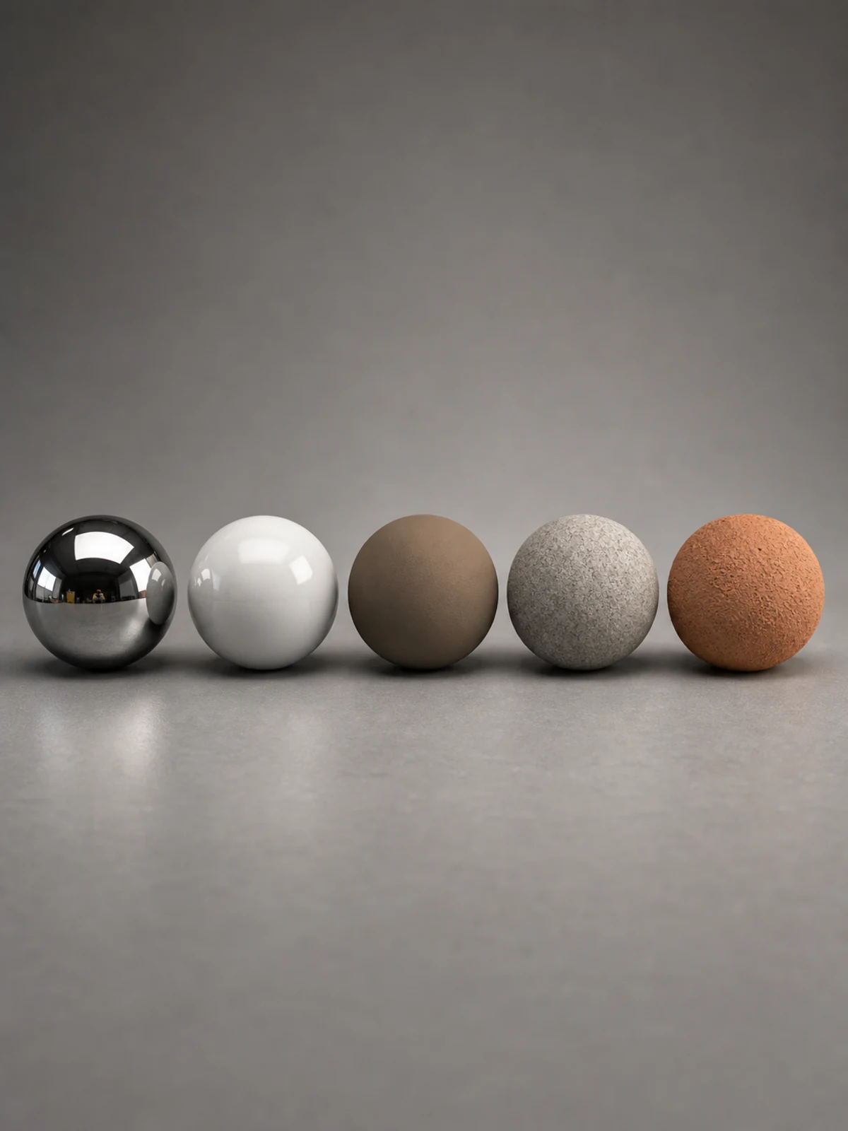 Roughness sphere material study generated by Image 2 with Seedream 5.0 Lite
