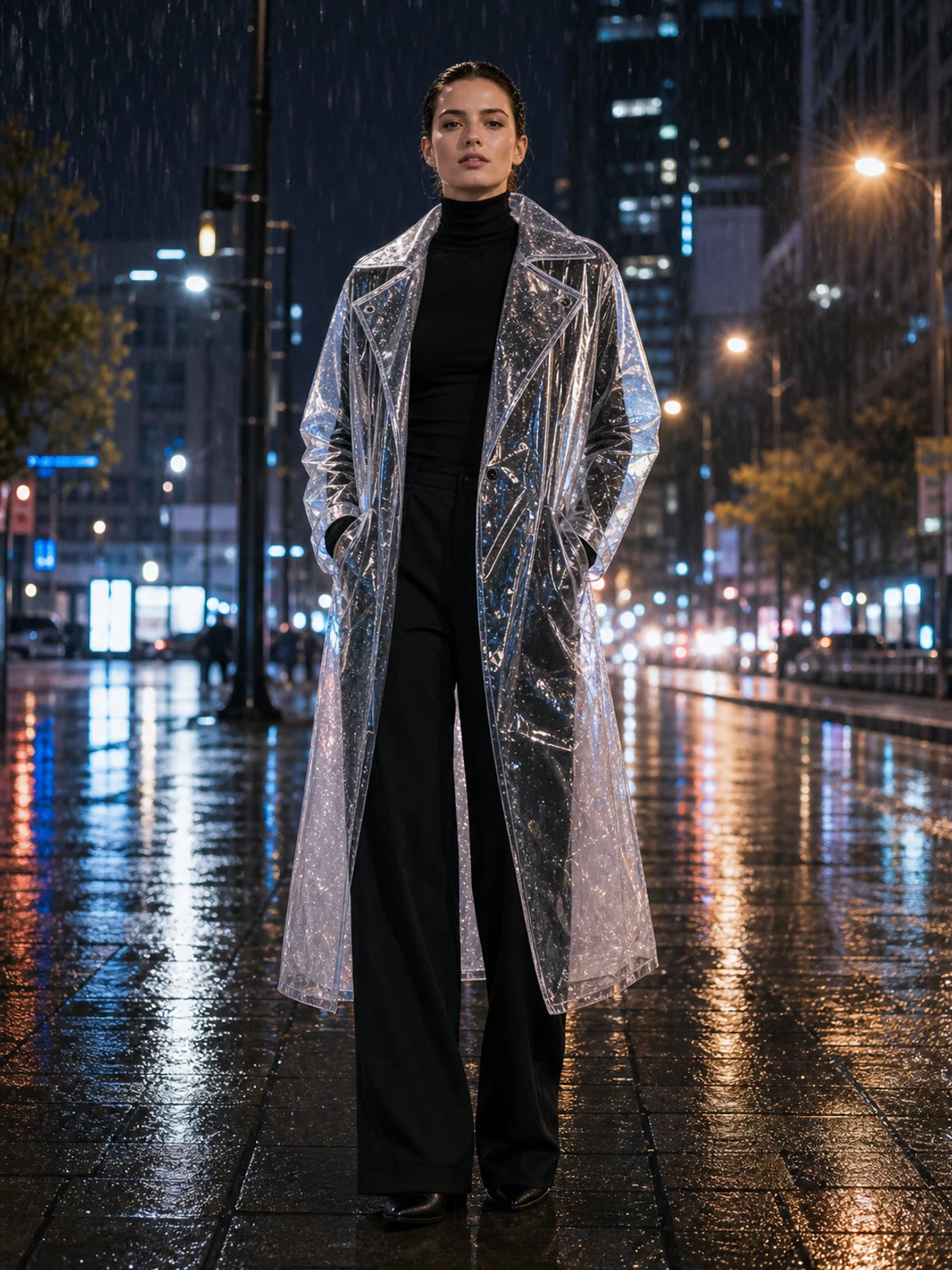 Transparent raincoat edit generated by Image 2 with Seedream 5.0 Lite