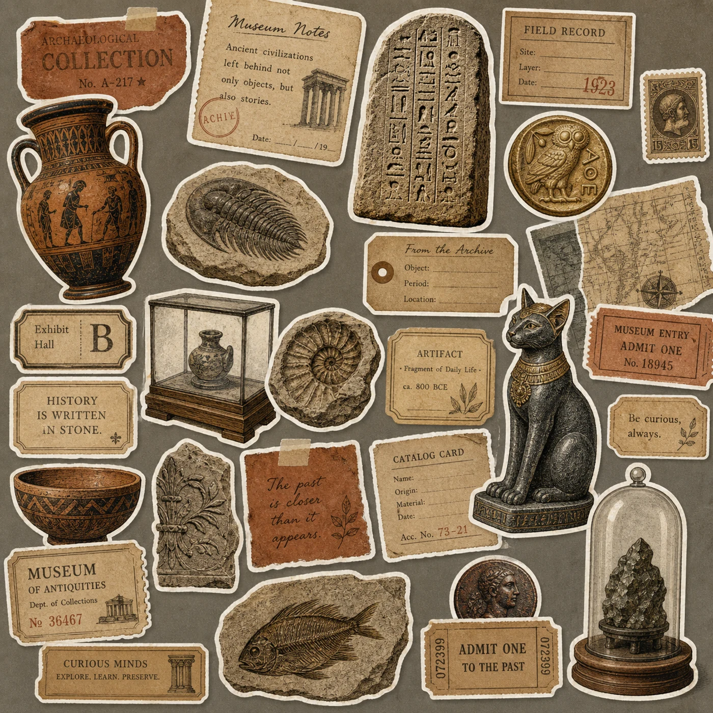 Museum sticker sheet generated by Image 2 with Seedream 5.0 Lite
