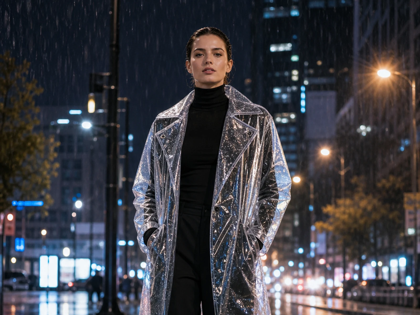 Transparent raincoat edit generated by Image 2 with Seedream 5.0 Lite
