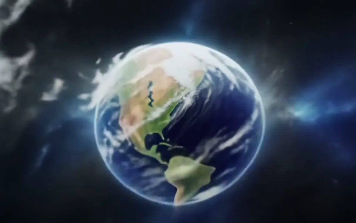 Earth Zoom In KI-Videobeispiel, das von der Erde zu einem Outdoor-Motiv zoomt
