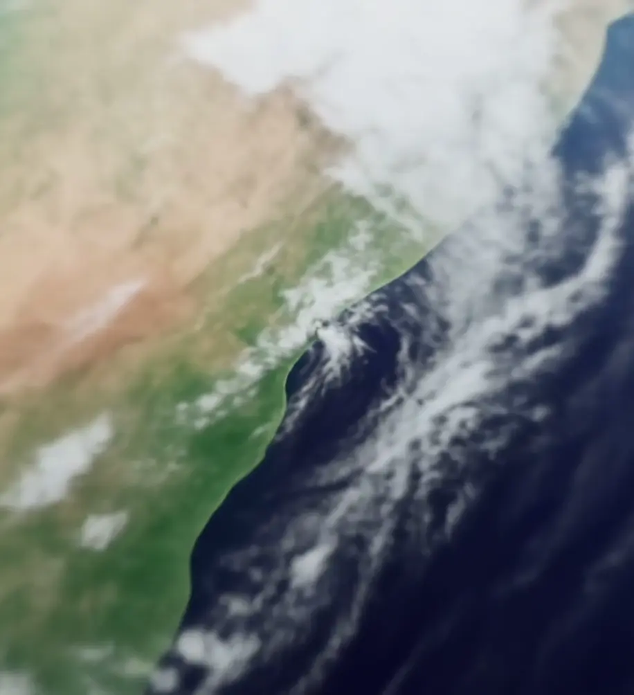 Earth Zoom Out AI Video Beispiel, das von einem Outdoor-Porträt zur Erde herauszoomt